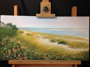 "Lighthouse Beach", pastel, 12x24